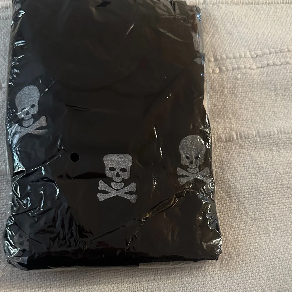 Halloween Skull Print Black Hosiery